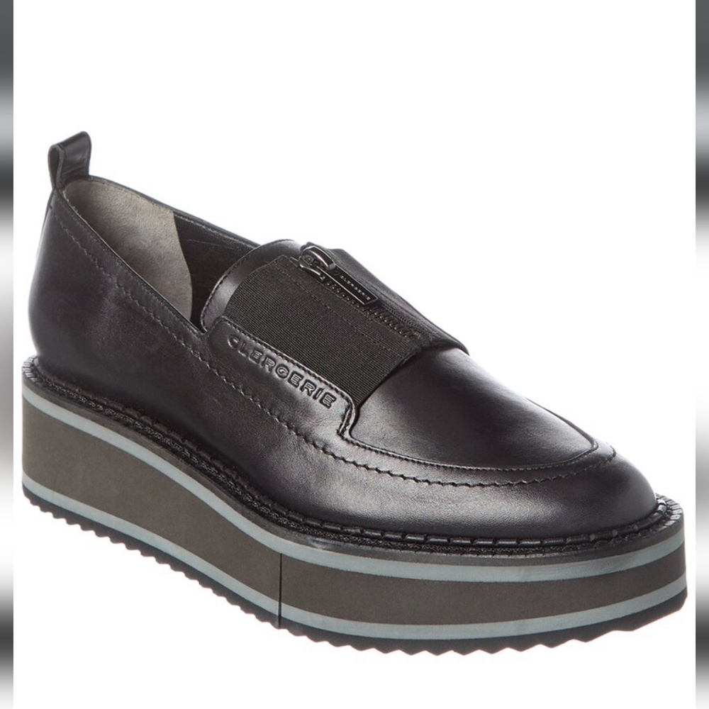 Robert Clergerie Boax Platform Loafer 10 Black Leather Oxford Dark Academia 40.5